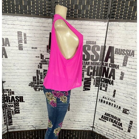 Spyder XL Pink Mesh Crew Neck Open Keyhole Back Waist Length Muscle Tank Top - Picture 2 of 6